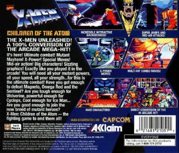 X-Men - Children of the Atom (US) box cover back